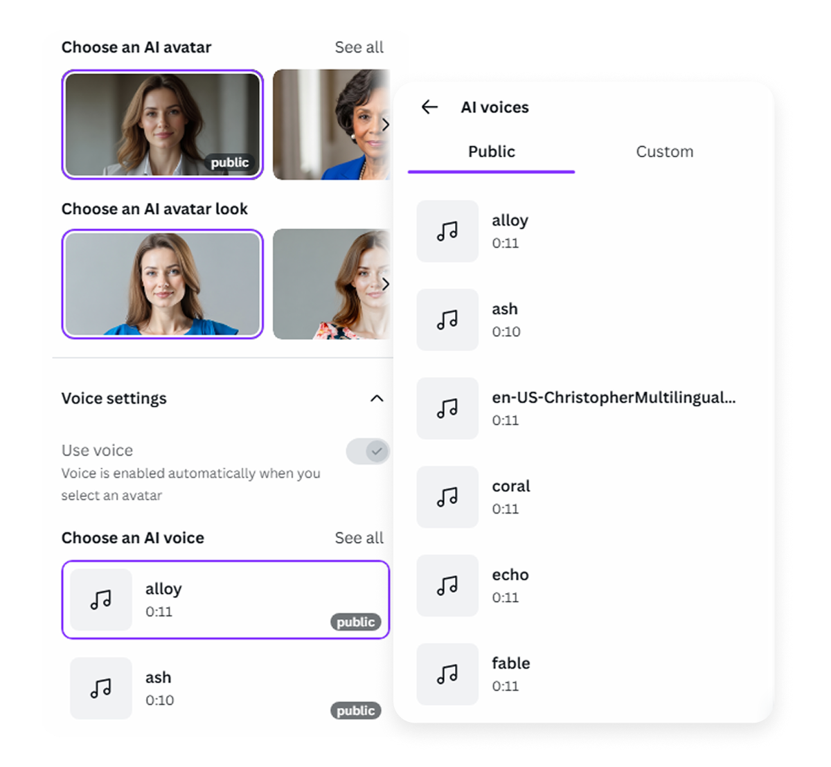 Add an AI voice