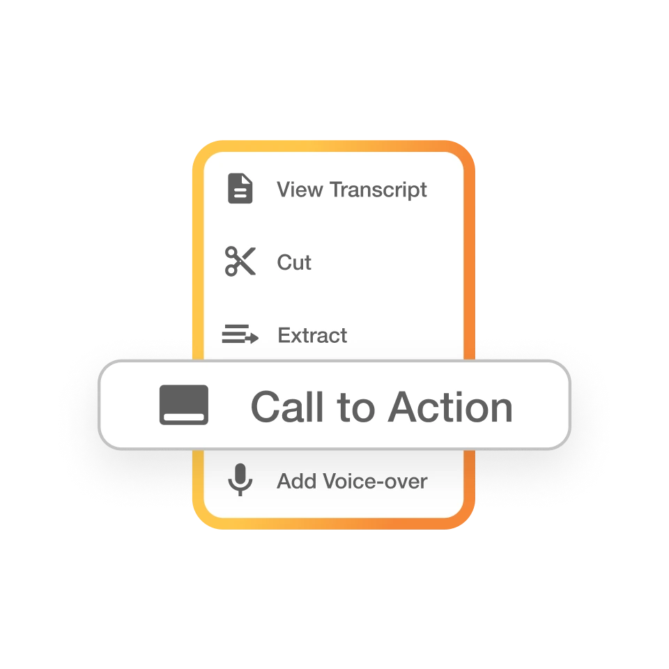 Call to action interface showing customization options