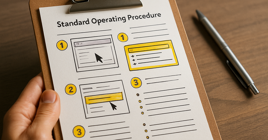 Screen step recorder how to guide for internal SOPs and workflows with automated annotations and highlights