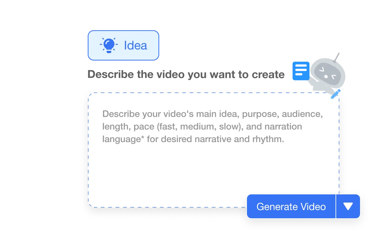 Visla's tool to transform idea to videos by generating scripts and selecting footage automatically.