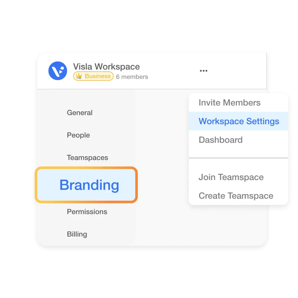 Visla's Branding section in Workspace Settings for customizing brand elements in videos.