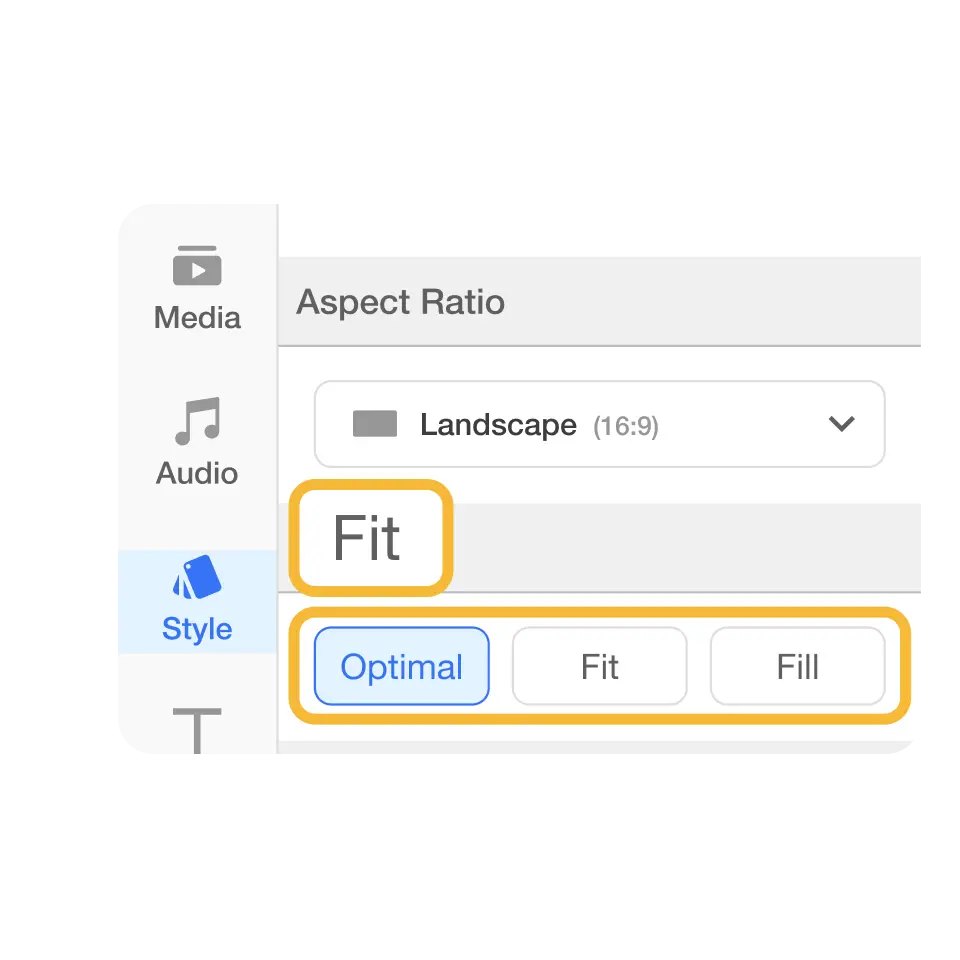 Visla's Change Aspect Ratio feature for adjusting video sizes for different platforms and screens.