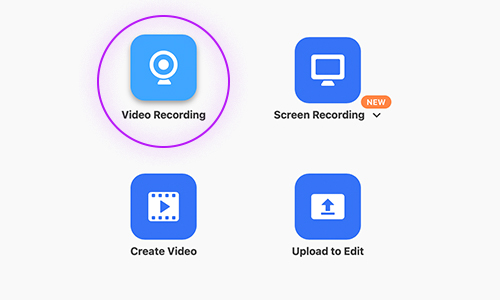 A graphic showing how to access Visla Video Recording features. 